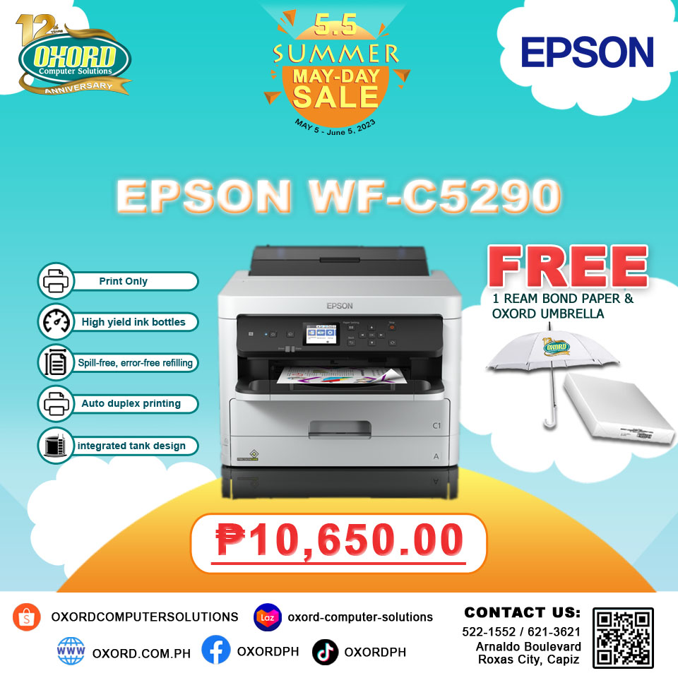 Epson Workforce Pro Wf C5290 Wi Fi Duplex Inkjet Printer Oxord Computer Solutions 8189